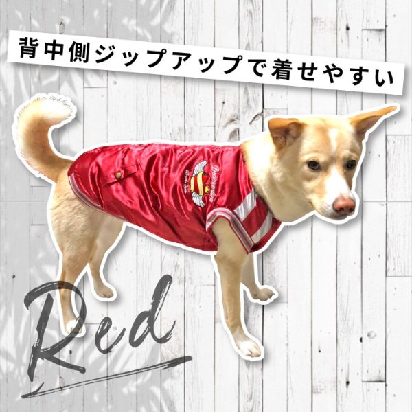 画像11: 【クリアランスセール】犬用ウエア 背中ジップアップで着せ易いスカジャン（中・大型犬用）【6〜10号】※返品・交換不可 (11)