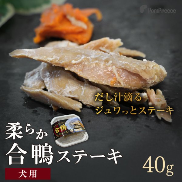 画像1: 【20%OFF 在庫処分セール品（9354SALE）】犬猫用おやつ レトルト やわらかお肉の合鴨ステーキ［9354］常温保存（ポンポリース）［賞味期限：2025.12.20］ (1)
