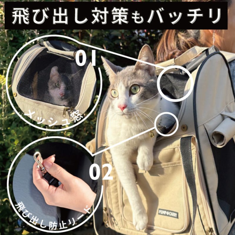 画像10: 犬猫兼用ペットキャリー  3WAYタッチインリュック パノラマビュ― ランドキャリ― (10)