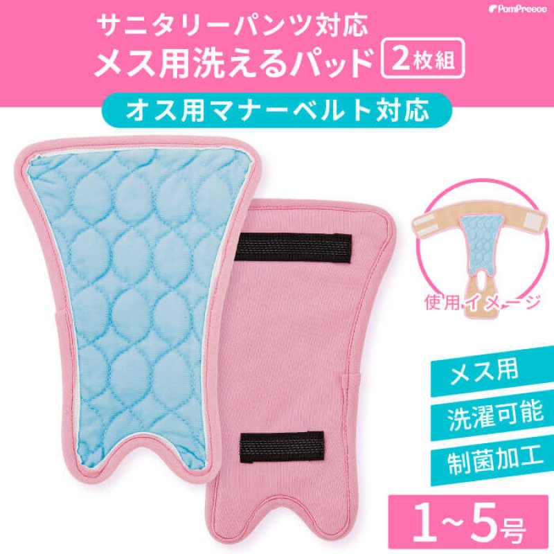 画像1: 【大好評50％OFF】 2枚組 サニタリーパンツ対応 洗えるパッド 【1〜5号】 (1)