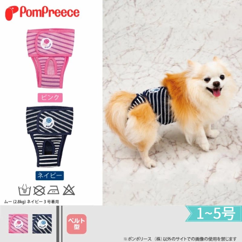 画像1: 小型犬用 ベルト型 サニタリーパンツ エアーメッシュ 【1〜5号】 ※50%OFF [返品交換不可] (1)