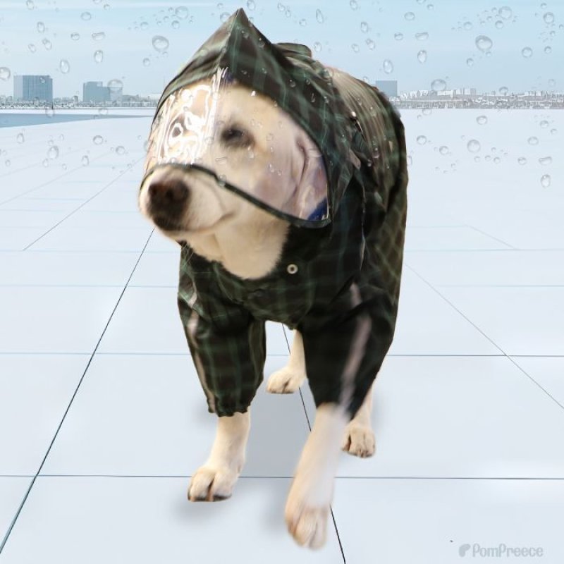 画像23: 犬用 レインコート  撥水 防水 耐水 テフロン加工 PUコーティング 両足付レインコー タータンチェック  【2〜12号】 (23)