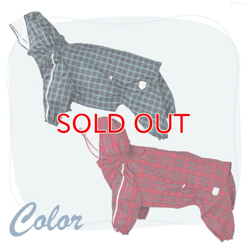 画像7: 犬用 レインコート  撥水 防水 耐水 テフロン加工 PUコーティング 両足付レインコー タータンチェック  【2〜12号】 (7)
