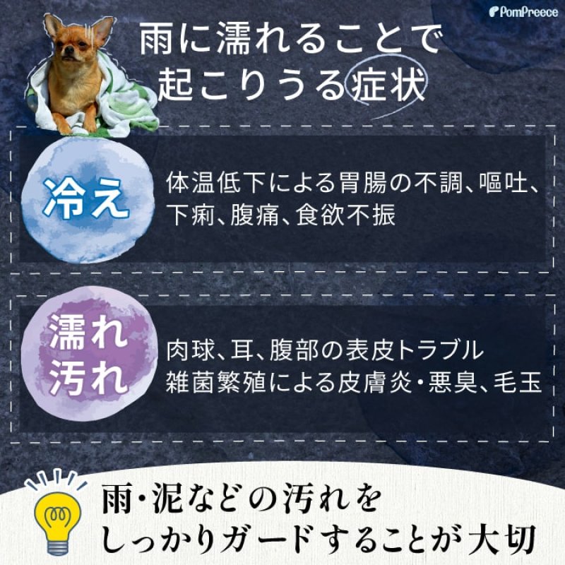 画像7: 犬用 レインコート 雨具 カッパ 全身 撥水 防水 耐水 テフロン加工 2タッチレインコート【2〜12号】 (7)