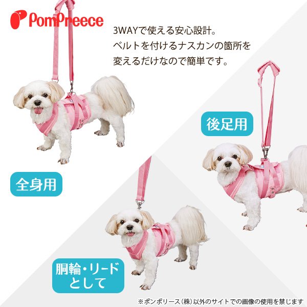 画像3: 【ポイント10倍で会員様はお得】 ［セール品］オス・メス兼用サポートハーネスモノカラー（2タッチタイプ・全身／後足用） 【6号】※返品不可商品 (3)
