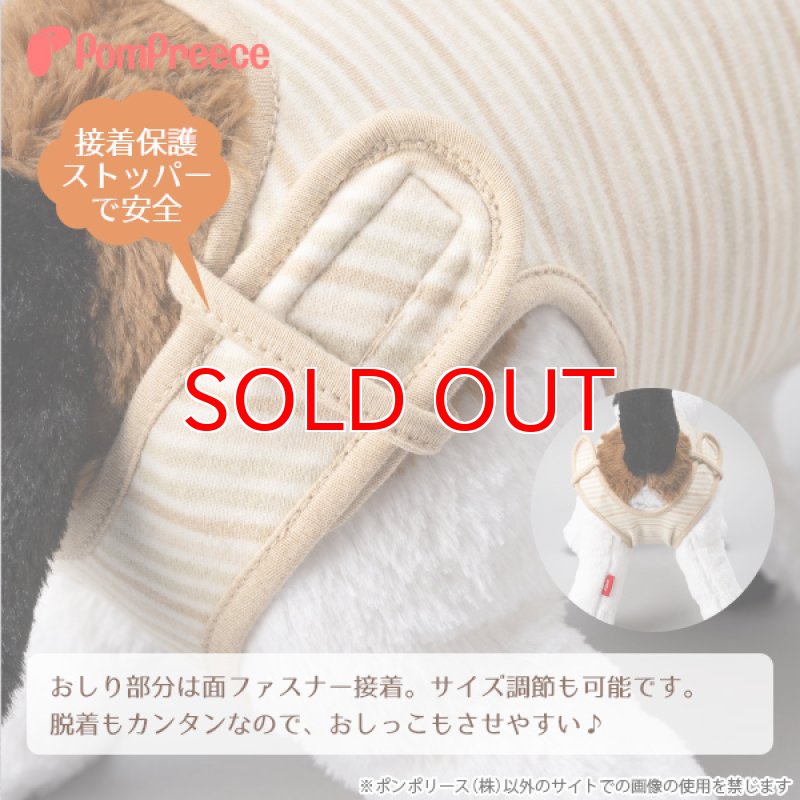 画像6: 猫用 術後カバーオール オーガニックボーダー【4号】 (6)