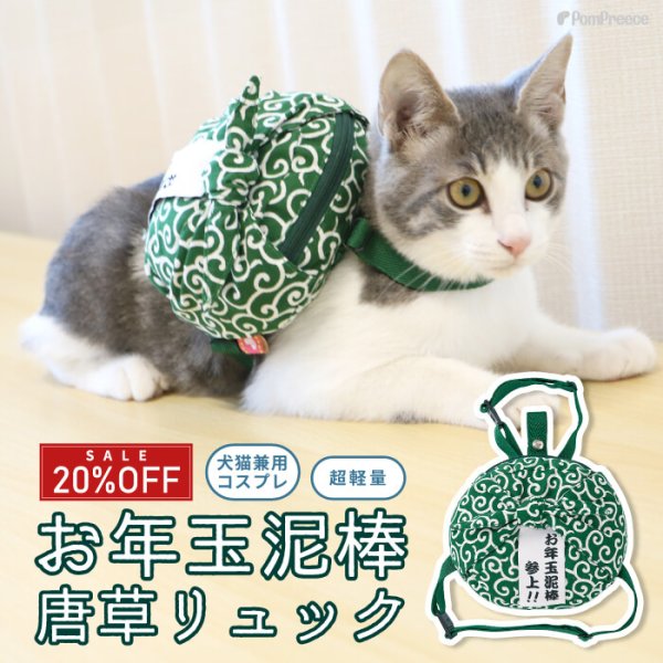 画像1: 【SALEでお得※在庫限りお早めに】20％OFFでちょうど2.024円  お年玉泥棒 唐草リュック 【M】新年2024年に家族みんなで爆笑写真を！！ (1)