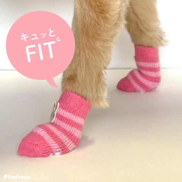 画像3: 【ポイント10倍で会員様はお得】 犬用ソックス ボーダーアニマル【SS〜LL】フローリングでの滑り止め 肉球の保護 傷なめ防止 介護用 包帯替わりに (3)
