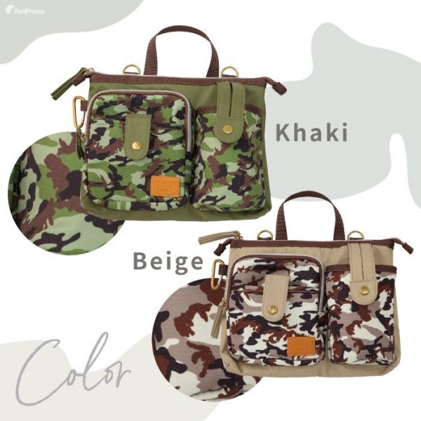 画像3: 【ポイント10倍で会員様はお得】 ペット キャリー 犬 バッグ 猫 キャリーバッグ ショルダーバッグ お散歩バッグ3WAY カモフラージュ (3)