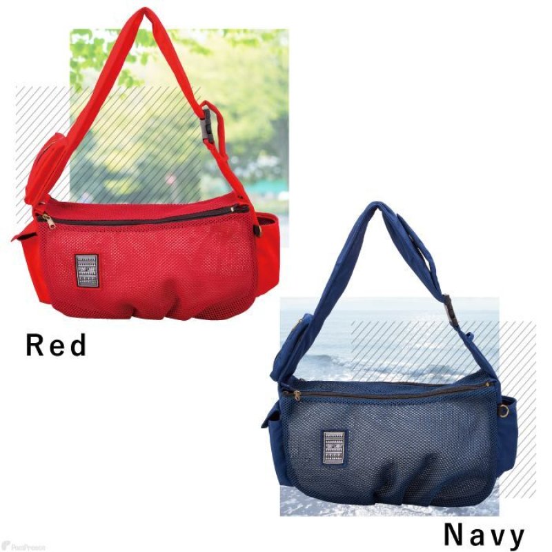 画像5: 【ポイント10倍で会員様はお得】 犬猫キャリーバッグ 全面メッシュ通気性抜群！ラウンドバッグ エアーメッシュ  ペット用品 犬 猫 バッグ メッシュ 通気性抜群 キャリーバッグ リング 飛び出し防止【S〜L】 (5)