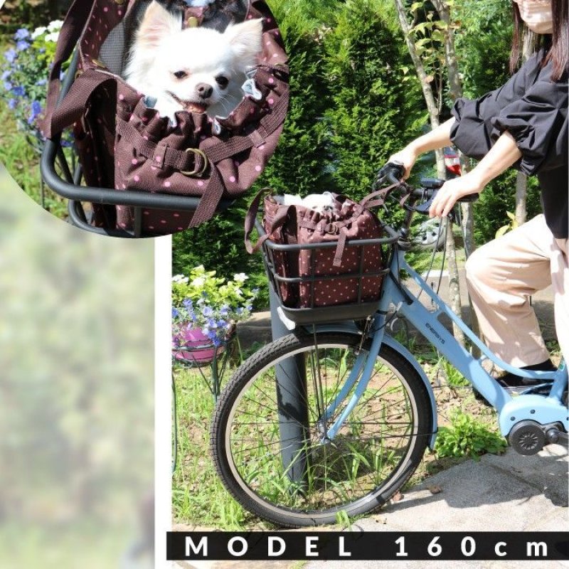 画像11: 犬猫兼用 サイクリングバッグ＆キャリーフレンチドット (11)