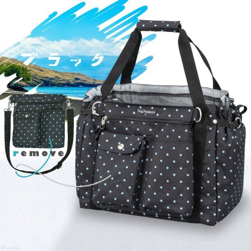 画像2: 犬猫兼用 サイクリングバッグ＆キャリーフレンチドット (2)