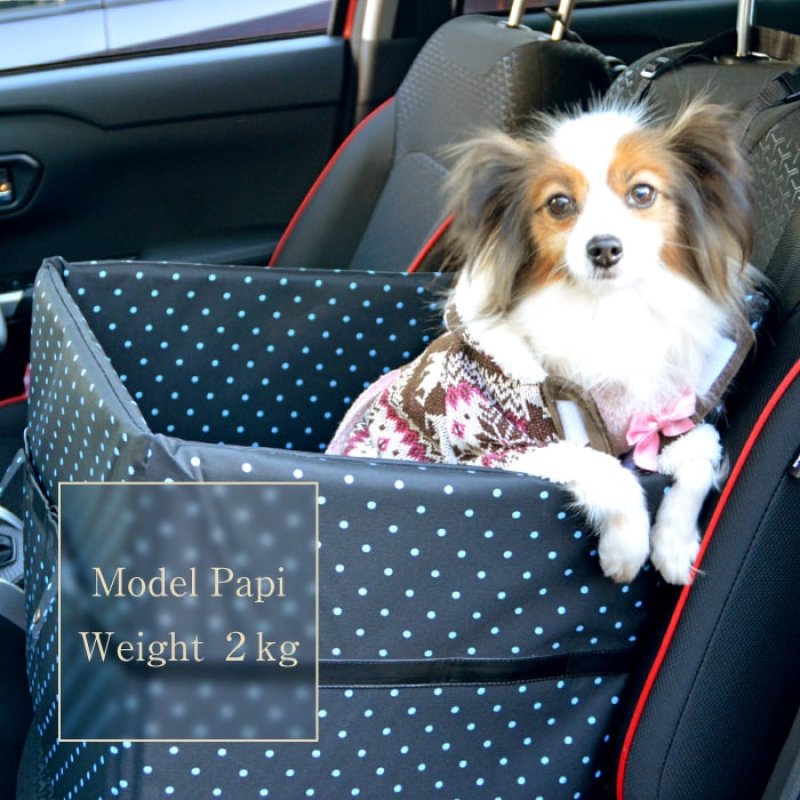 画像12: 犬猫兼用 自動車用 車載ベッド ドライブカドラー フレンチドット 10kgまで (12)