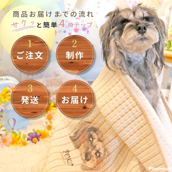 画像5: 【オーダーメイド受注生産】うちの子画像入り ブランケット フェアオーガニック ポンポリース【12月1日〜12月25日まで迷子札プレゼント中！】 (5)