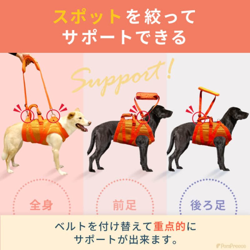 画像7: 中型・大型犬用 介護 ハーネス メッシュオールケアハーネス 【6〜10号】 安定した姿勢でサポート 歩行補助 排泄介助 (7)