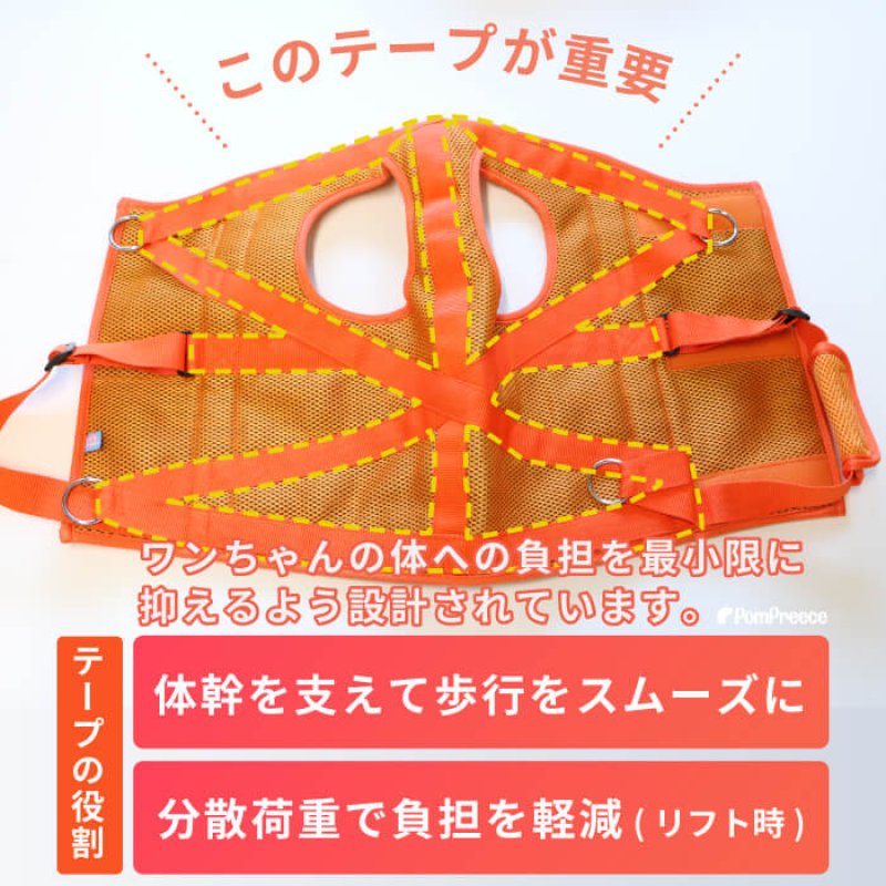 画像10: 中型・大型犬用 介護 ハーネス メッシュオールケアハーネス 【6〜10号】 安定した姿勢でサポート 歩行補助 排泄介助 (10)