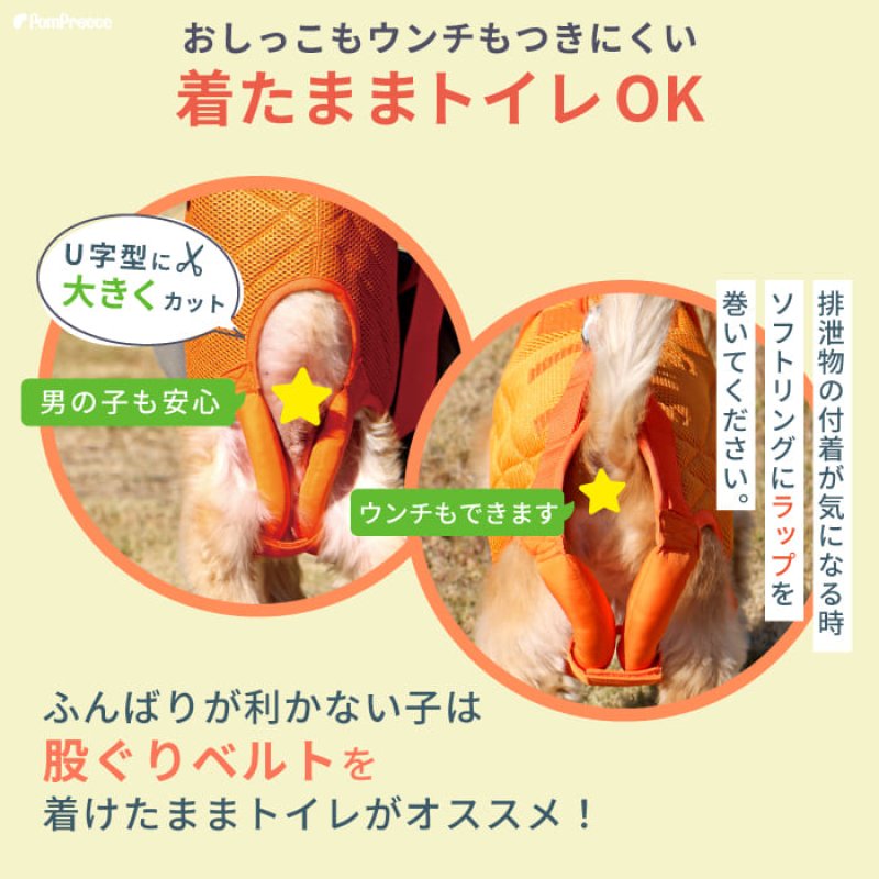 画像11: 小型・中型犬用 メッシュ3WAYケアハーネス プレミアム 【2〜6号】 歩行補助 排泄介助 通院 緊急災害時の移動に (11)