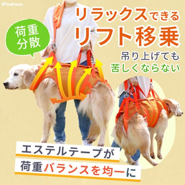 画像8: 【ポイント10倍で超お得!!会員様限定】中大型犬用メッシュ3WAYケアハーネス プレミアム【7〜10号】歩行補助 排泄介助 通院 緊急災害時の移動に (8)