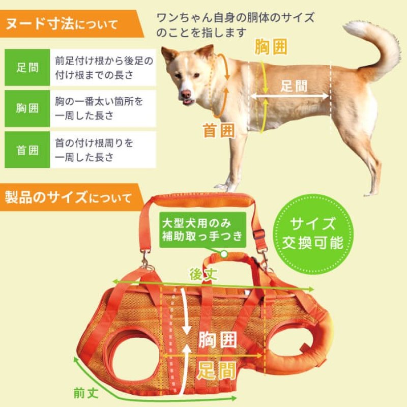 画像16: 中型・大型犬用 メッシュ3WAYケアハーネス プレミアム 【7〜10号】 歩行補助 排泄介助 通院 緊急災害時の移動に (16)