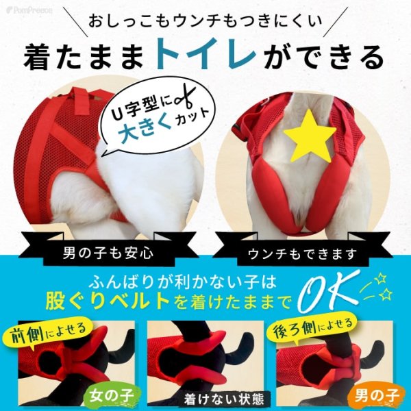 画像12: 【在庫処分セール品】大型犬用オス・メス兼用 メッシュor キルト生地 3WAYケアハーネス 【7〜10号】※返品交換不可 (12)