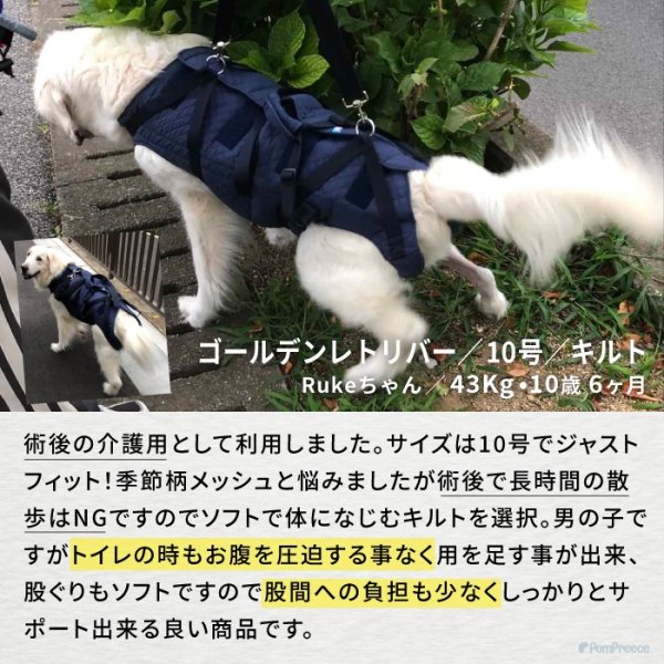 画像23: 【在庫処分セール品】大型犬用オス・メス兼用 メッシュor キルト生地 3WAYケアハーネス 【7〜10号】※返品交換不可 (23)