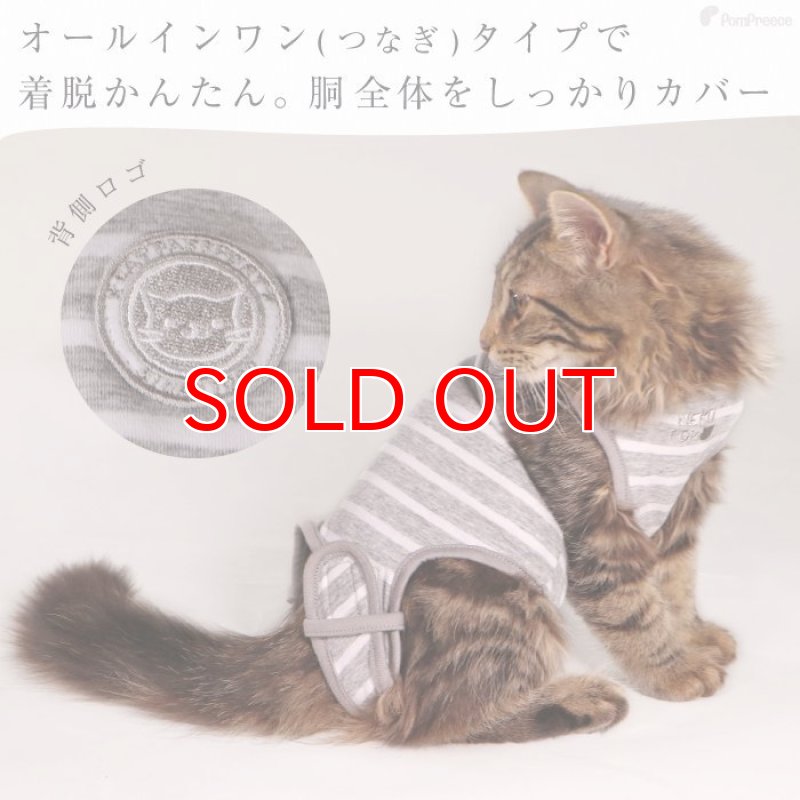 画像3: 【在庫処分セール品】猫用 術後カバーオー ネオボーダー【2号 グレーのみ】※返品交換不可 (3)