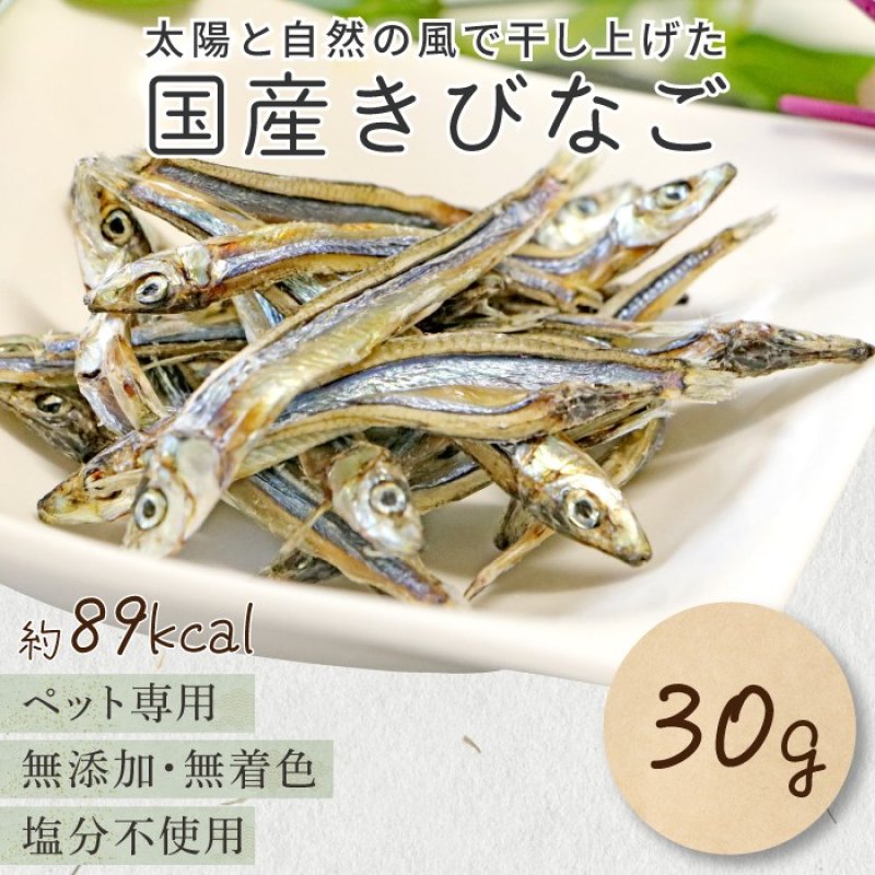 画像1: 【ポイント10倍で会員様はお得】 ペット用おやつ 国産 きびなご 30g (1)