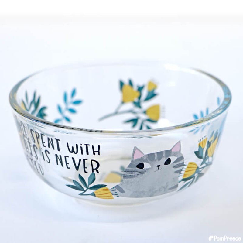 画像15: 【ポイント10倍で会員様はお得】ガラス製 フードディッシュ フラワーCAT (15)