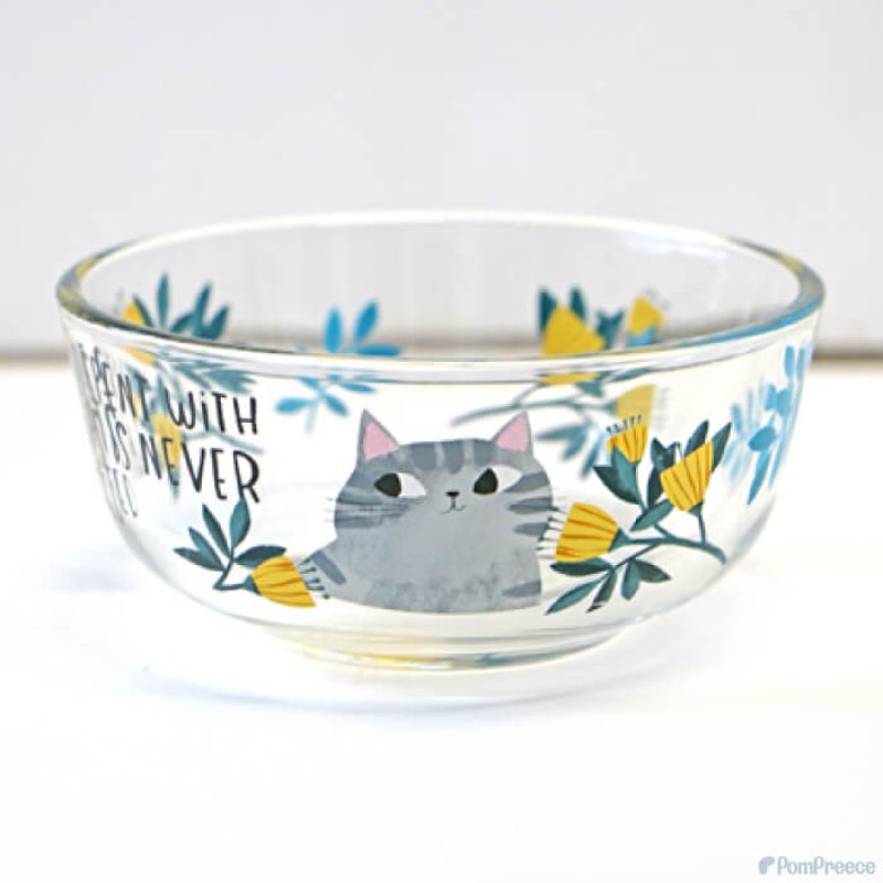 画像17: 【ポイント10倍で会員様はお得】ガラス製 フードディッシュ フラワーCAT (17)