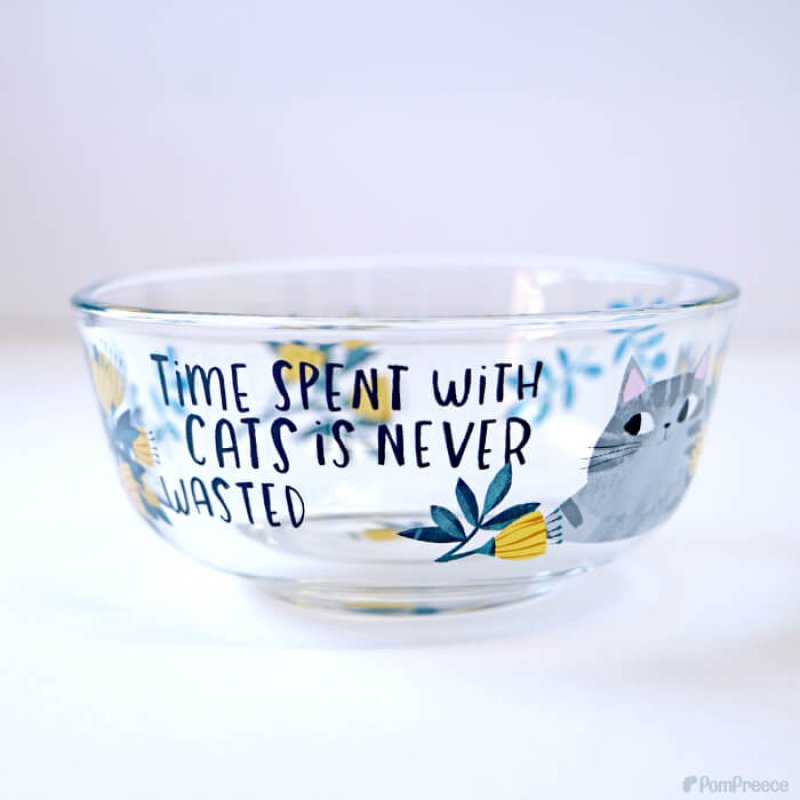 画像18: 【ポイント10倍で会員様はお得】ガラス製 フードディッシュ フラワーCAT (18)