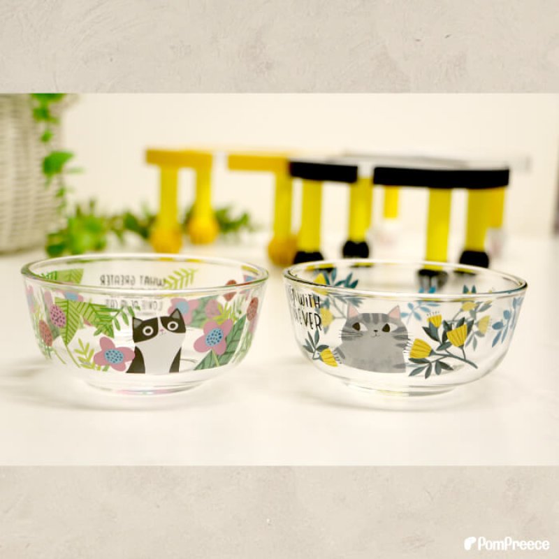 画像9: 【ポイント10倍で会員様はお得】ガラス製 フードディッシュ フラワーCAT (9)