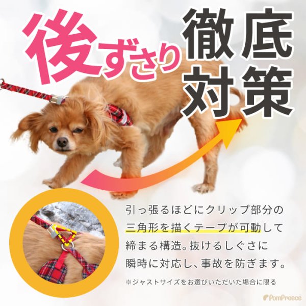 画像5: 【ポイント10倍で会員様はお得】［防虫香り袋プレゼント］スーパーハーネス＆リード タータンチェック 【1〜5号】小型犬用※在庫限り (5)