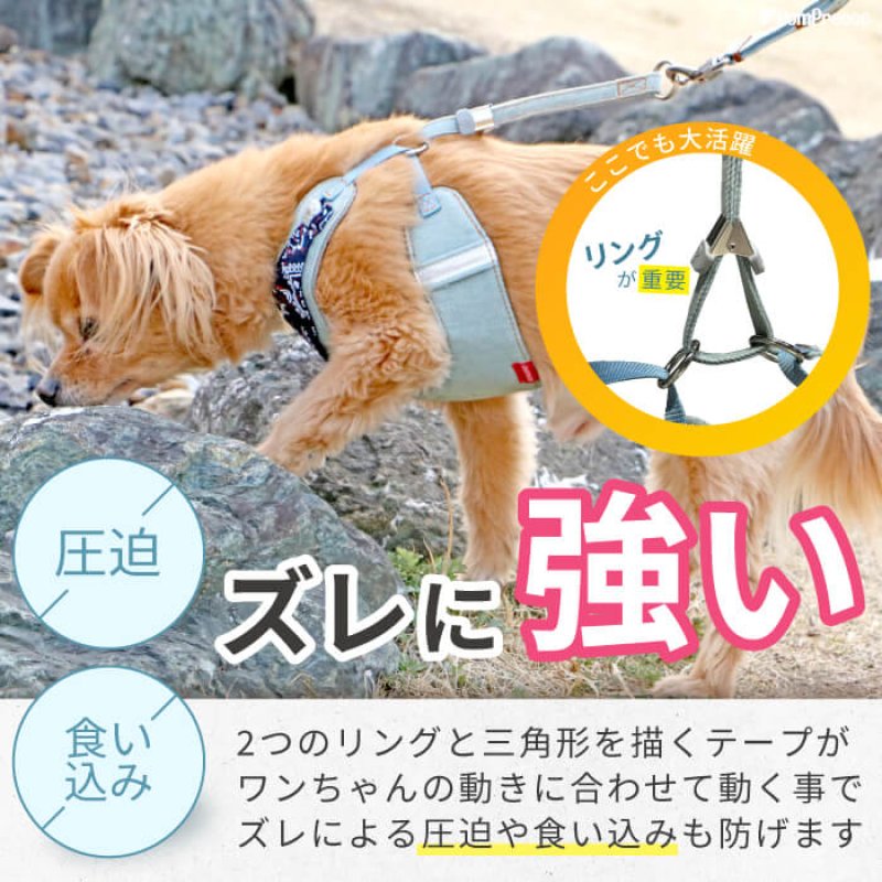 画像8: 【ポイント10倍で会員様はお得】スーパーハーネス&リード バンダナビンテージデニム 【1〜6号】 (8)