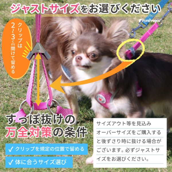 画像15: 【ポイント10倍で会員様はお得】［防虫香り袋プレゼント］犬用 スーパーハーネス &リードセット メッシュ ドッグスター 蓄光反射ワッペン付 1号〜6号 (15)