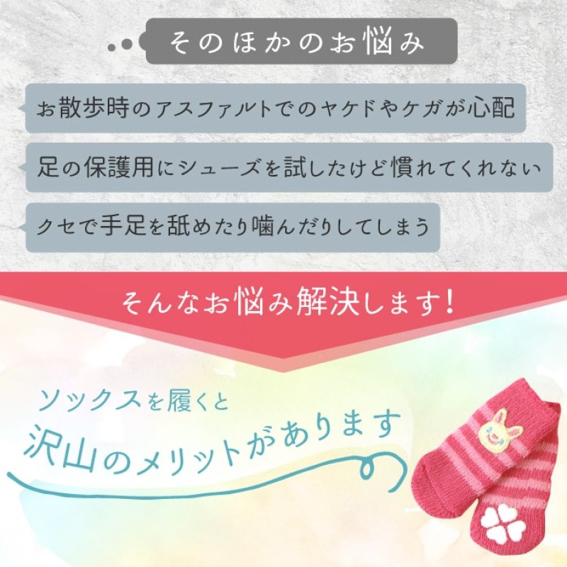 画像8: 【ポイント10倍で会員様はお得】 犬用ソックス  【SS〜3L】フローリングでの滑り止め 肉球の保護 傷なめ防止 介護用 包帯替わりに※在庫限り (8)
