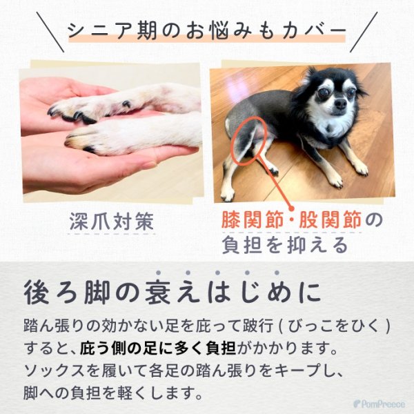 画像5: 【ポイント10倍で会員様はお得】 ロングソックス 杢ボーダー【S〜3L】フローリングでの滑り止め 肉球の保護 傷なめ防止 介護用 包帯替わりに (5)